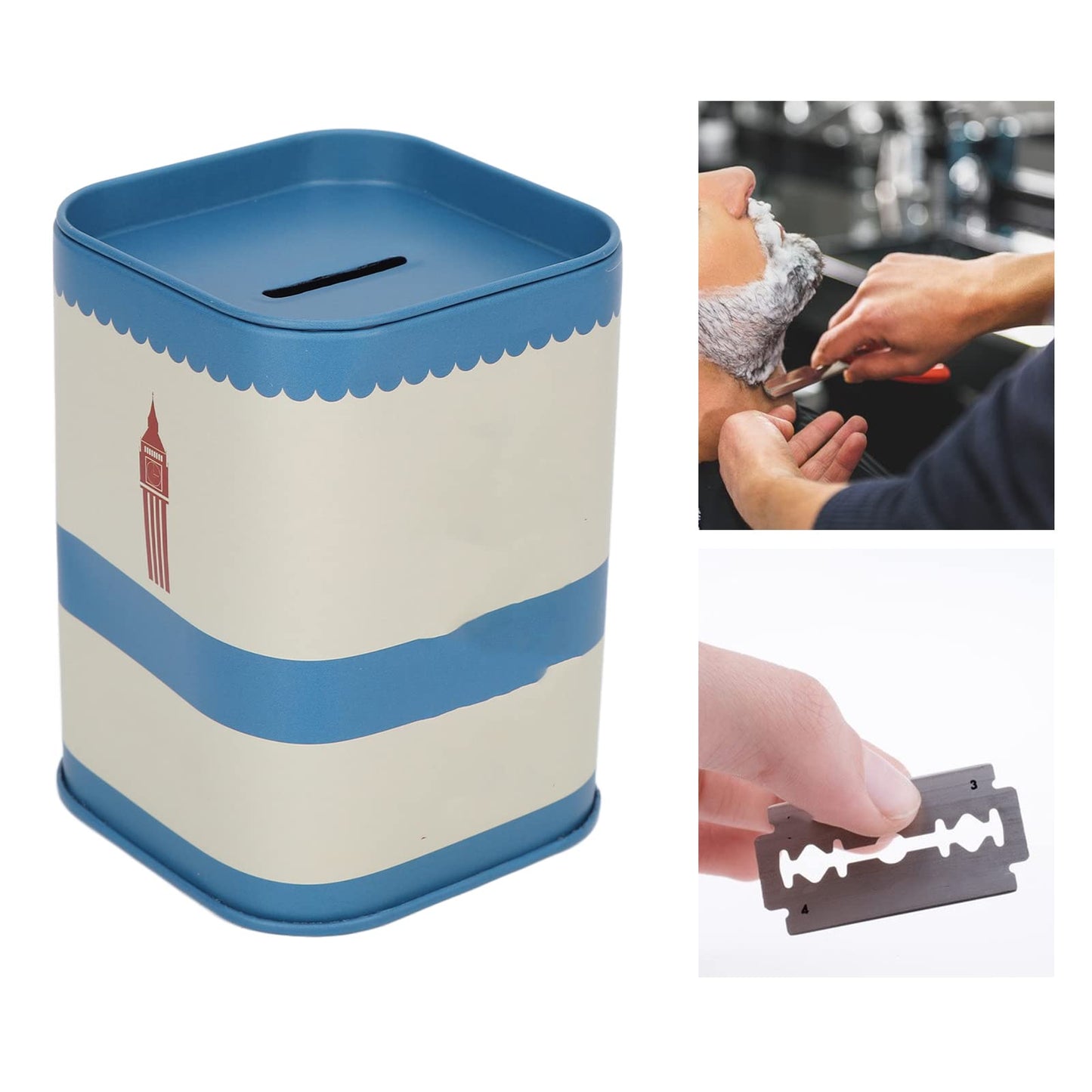 Blade Disposal Case, Razor Blade Bank, Iron Blade Disposal Case, Iron Detachable Cover Large Capacity Razor Blade Bank Storage Container Waste Blades Beauty and Personal Care Betued