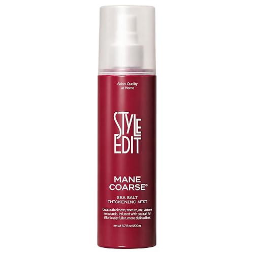 STYLE EDIT MANE COARSE™ Sea Salt Spray for Hair | Thickening Texturizing Spray for Men & Women | Instant Volume & Texture with Light Hold for Beach Beauty & Personal Care STYLE EDIT