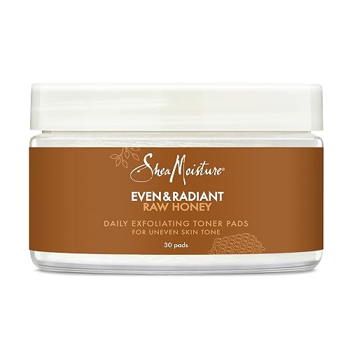 SheaMoisture Even and Radiant Face Pads For Uneven Skin Tone and Dark Spots Daily Exfoliating Toner Pads With Raw Honey 30 Count Beauty & Personal Care Shea Moisture