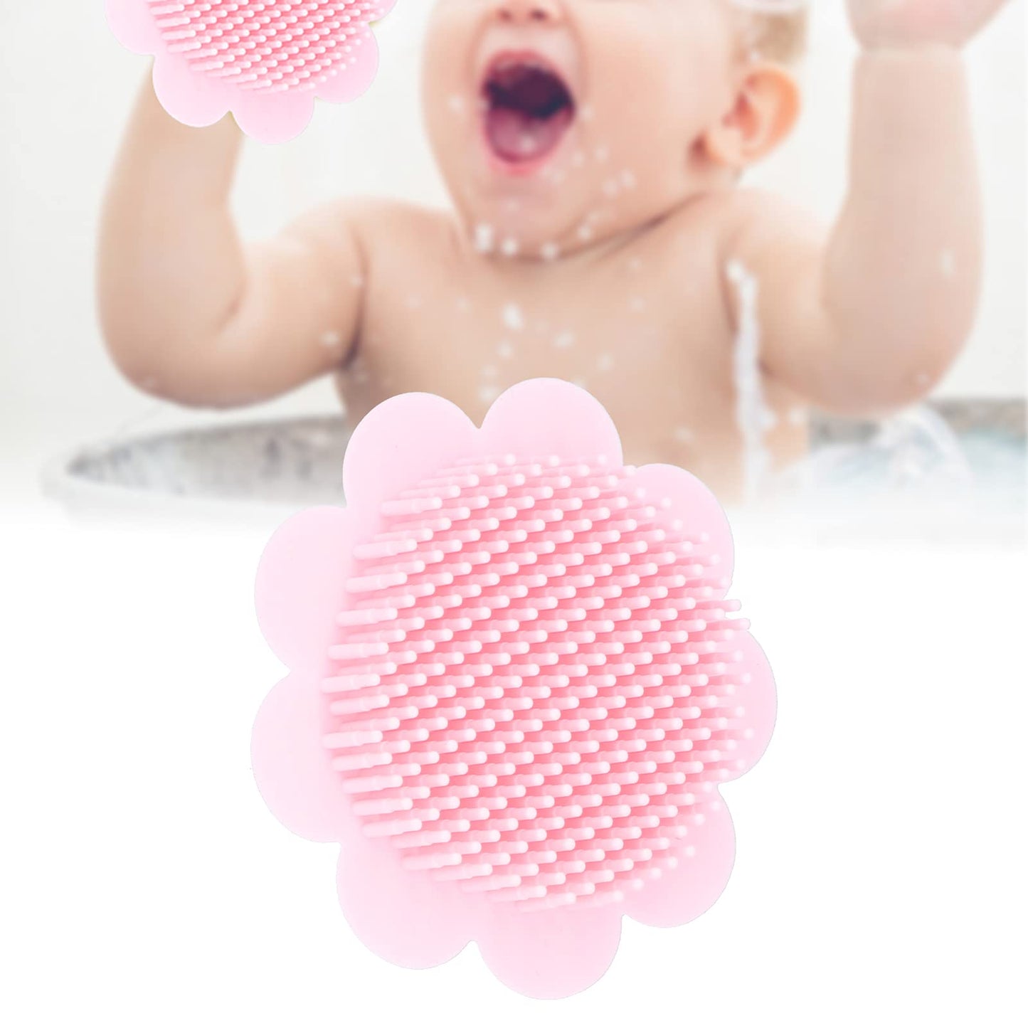 Baby Head Scrubber, Baby Shampoo Brush Soft Silicone Exfoliator Brush with Ergonomic Handle for Bath(pink) Beauty and Personal Care FASJ