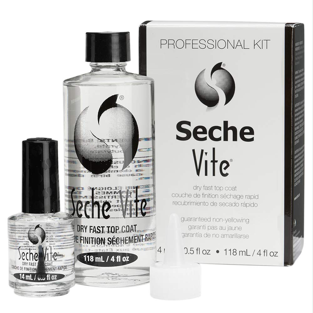 Seche Vite Professional Refill Kit, High-Gloss Clear Top Coat for Natural Nails, Artificial Gels Fiberglass Acrylic Extensions, Quick-Dry Long-Lasting Beauty & Personal Care Seche
