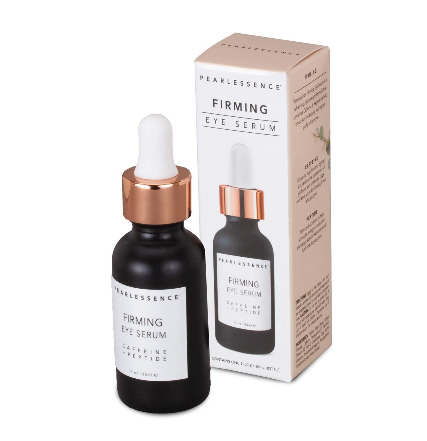 Pearlessence Firming Eye Serum with Caffeine + Peptide - Rejuvenates Puffy Eyes & Reduces Under Eye Bags | Made in USA & Cruelty Free (1oz) Beauty & Personal Care Pearlessence