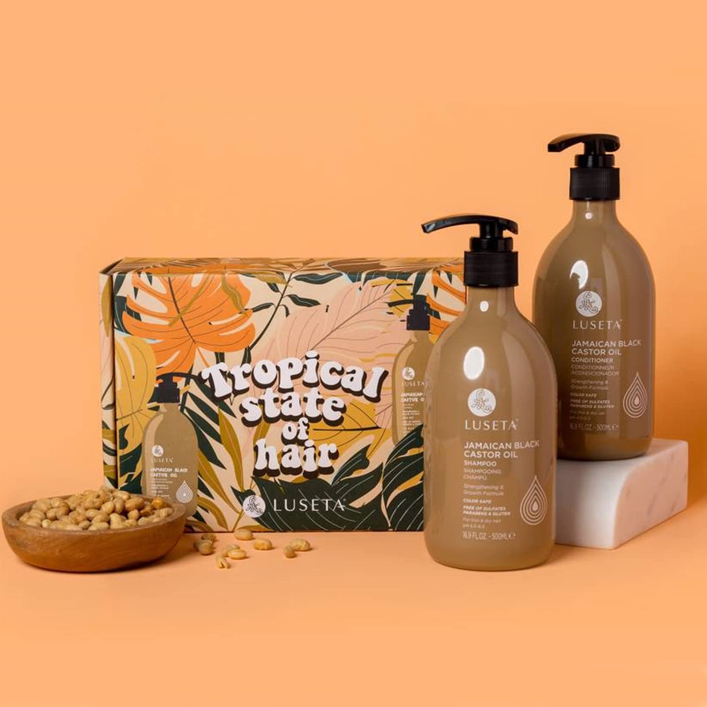 Luseta Castor Oil Shampoo and Conditioner Set for Thinning Hair - Strengthening Set for Thicker Fuller Looking Hair & Split End Repair for Men Women Beauty & Personal Care L LUSETA