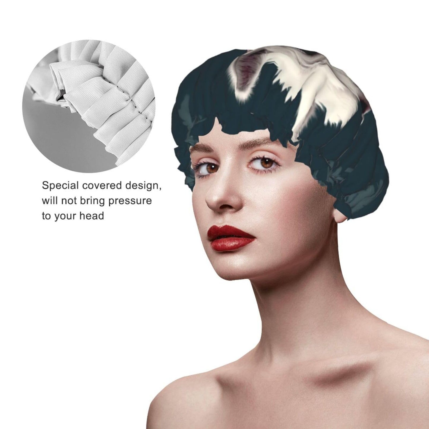 Alpaca Llama Shower Cap For Women Reusable Double Layers Bathing Bath Cap Hair Caps Waterproof Elastic Band Ladies Spa Salon Shower Hat Hair Caps Beauty and Personal Care GDSHJKLW