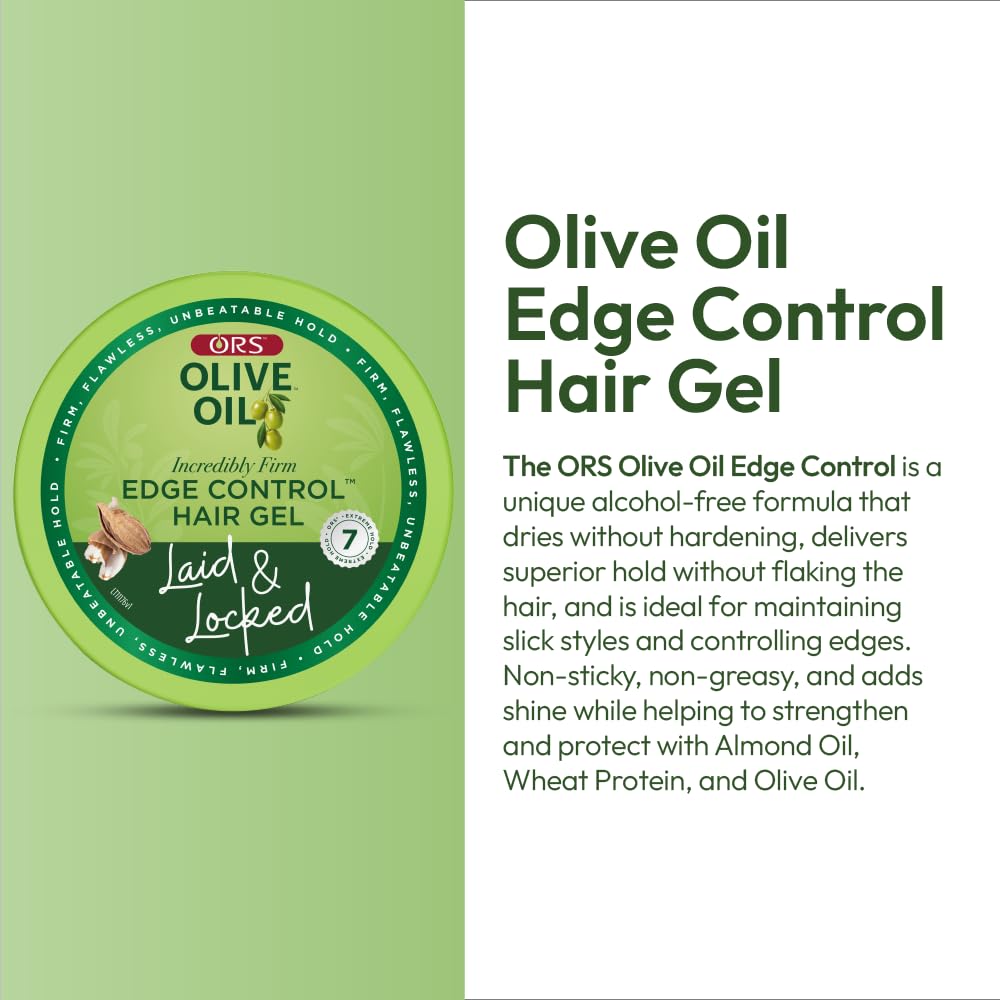 ORS Olive Oil Edge Control Hair Gel with Sweet Almond Oil 2.25 oz (Pack of 2) Beauty & Personal Care ORS