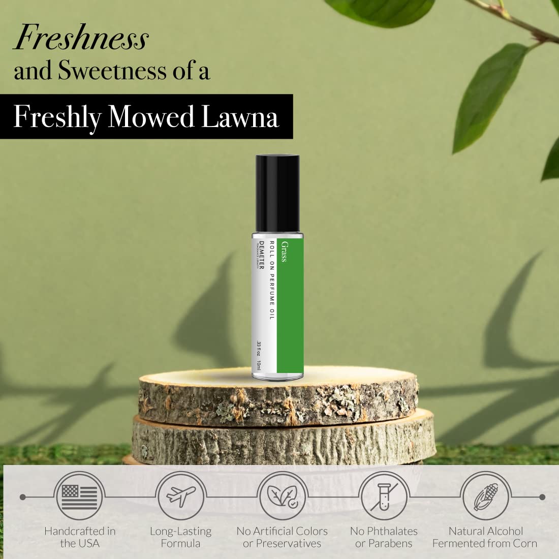 DEMETER Grass Roll On Perfume Oil, 0.33 Oz, Long-Lasting Beauty & Personal Care DEMETER