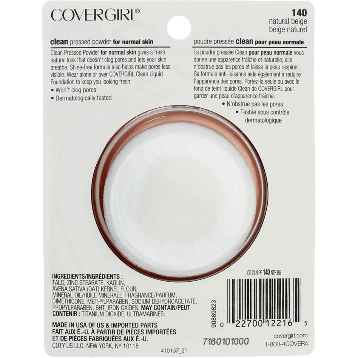Cover Girl 12216 140natbei Natural Beige Clean Normal Skin Pressed Powder
