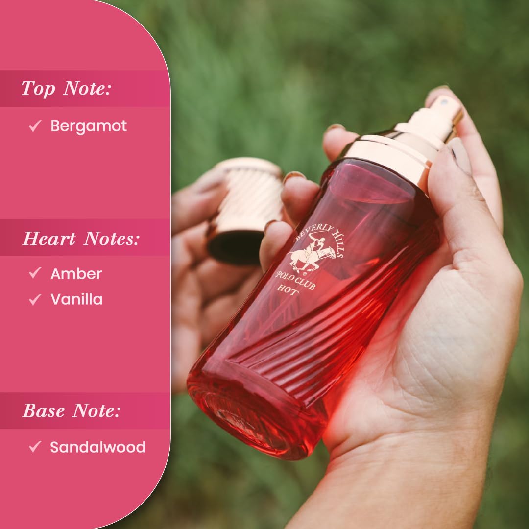 Beverly Hills Polo Club SEXY HOT - Cologne for Women with Notes of Amber & Vanilla - Sweet & Seductive Fragrance Scent - Eau De Toilette Spray 3.40fl.oz / 100ml (Packaging May Vary) Beauty & Personal Care Beverly Hills Polo Club