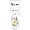Nourish Organic Body Lotion, Almond Vanilla - Hydrating Body Lotion for Dry Skin with Aloe Vera & Shea Butter (8 Oz) + Washable Cotton Round Beauty & Personal Care Nourish Organic