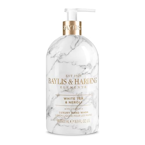 Baylis & Harding Liquid Hand Soap Wash with Dispenser, Elements, White Tea & Neroli, 16.9oz/500ml Beauty & Personal Care Baylis & Harding