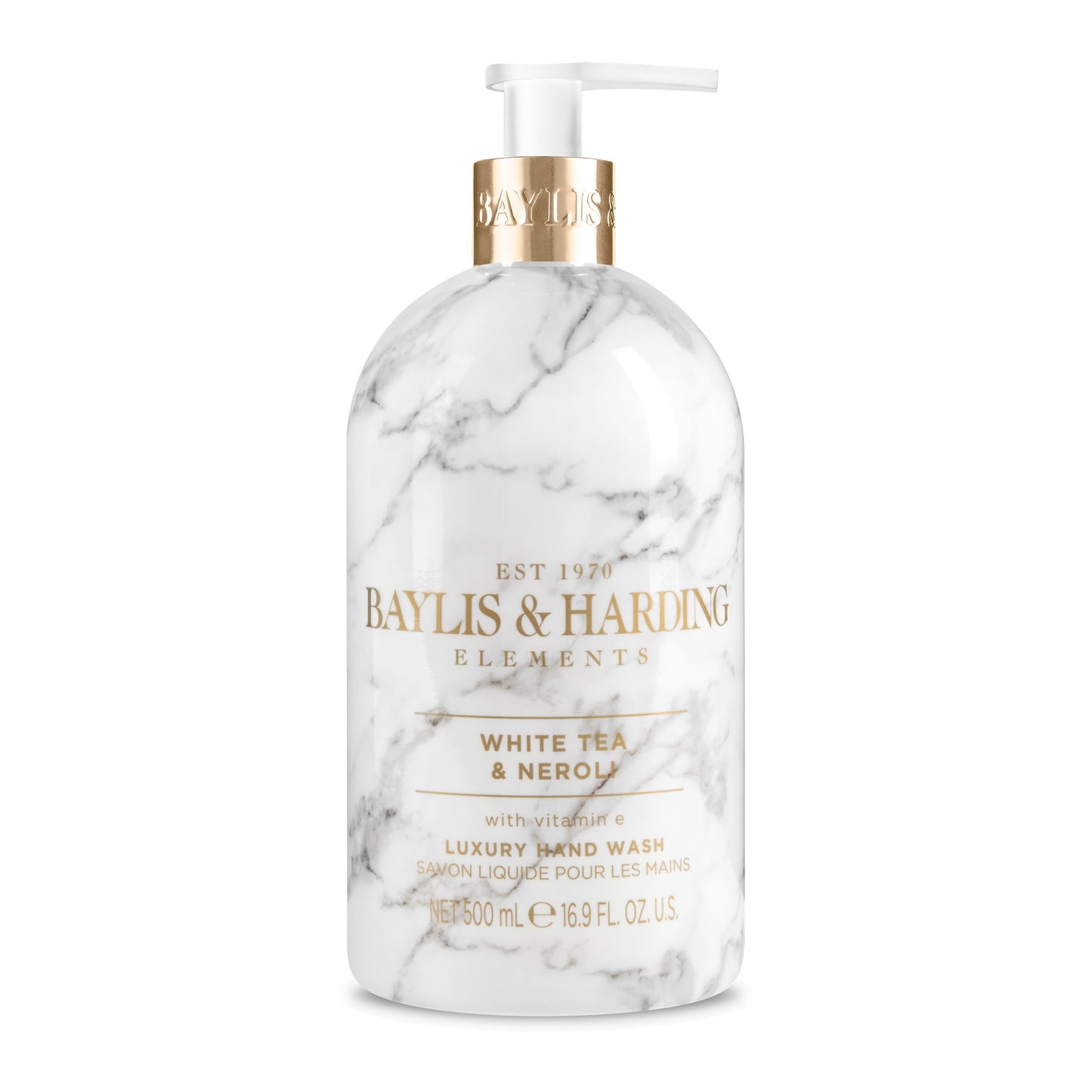 Baylis & Harding Liquid Hand Soap Wash with Dispenser, Elements, White Tea & Neroli, 16.9oz/500ml Beauty & Personal Care Baylis & Harding