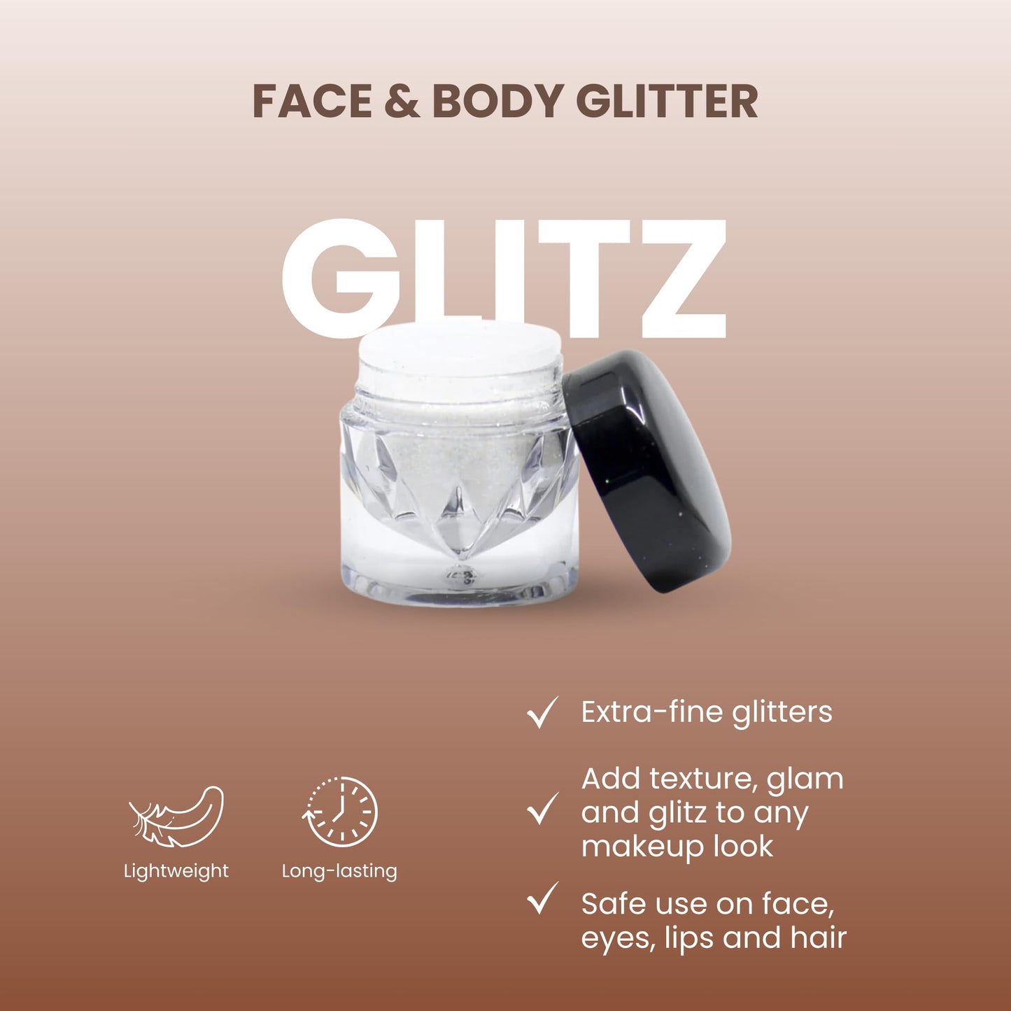 Poise Makeup Body and Facial Glitter | Extra-fine Cosmetic-Grade Glitters to Add Texture, Glam and Glitz, Safe for Face Eyes Lips and Hair Beauty & Personal Care POISE INT'L BEVERLY HILLS