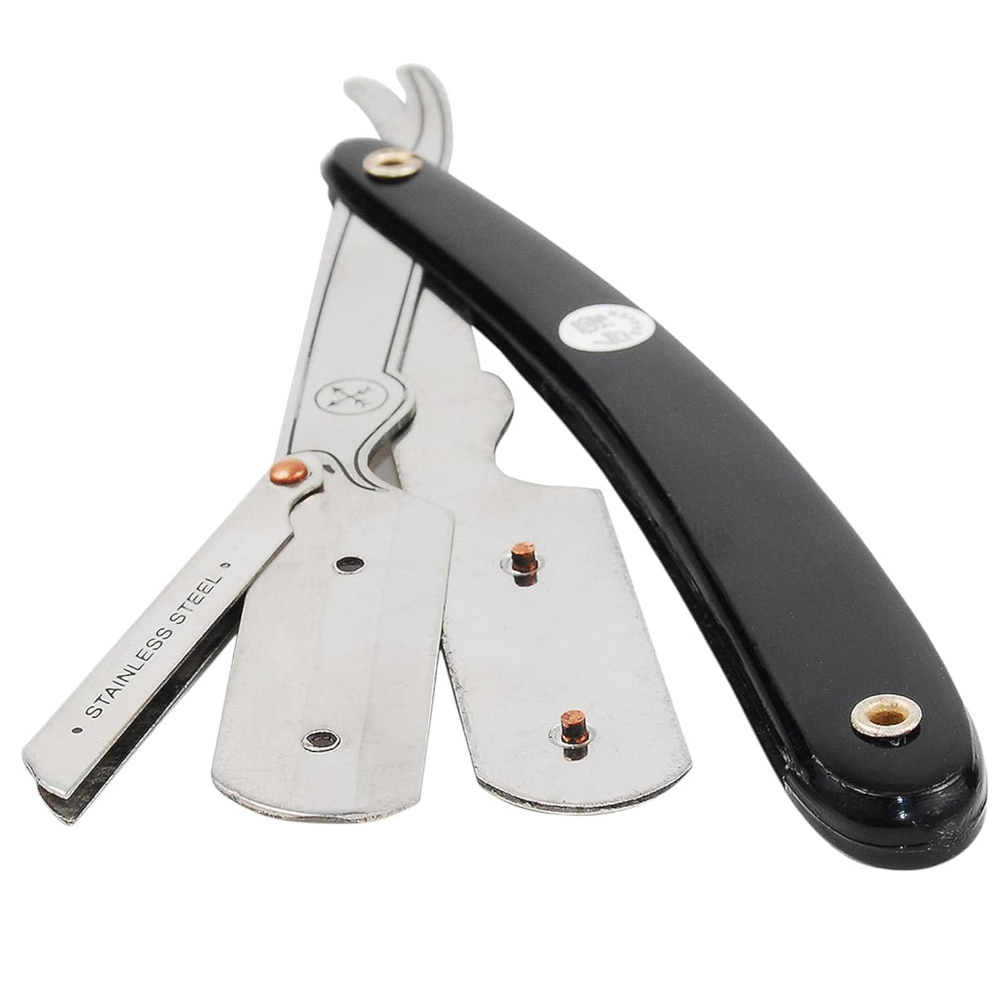 Parker SRB Straight Edge Barber Razor - Stainless Steel Blade Arm & Resin Handle - Uses Half Double Edge Razor Blades - Includes 5 Pre-Cut Blades Beauty and Personal Care Parker Safety Razor