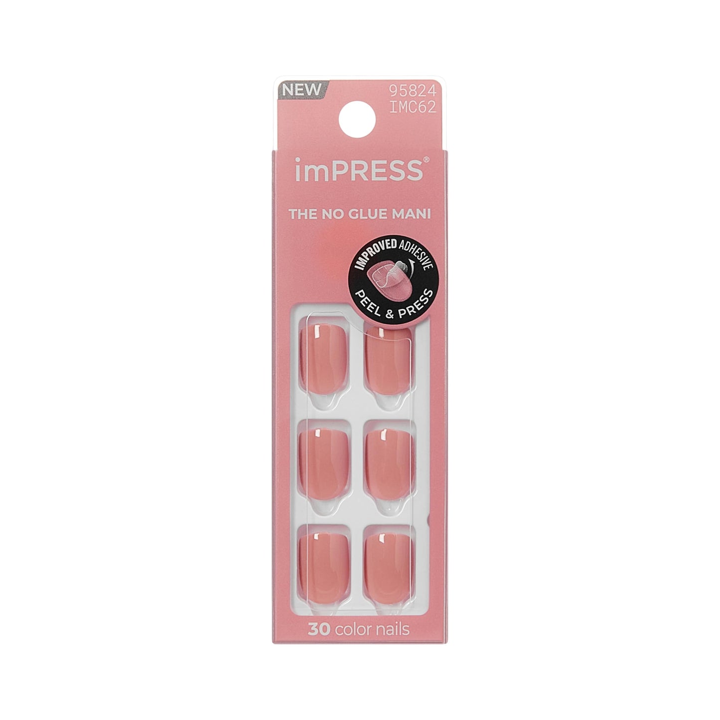 Kiss Impress No Glue Mani Press On Nails, Color, 'Your Magic', Pink, Short Size, Squoval Shape, Includes 30 nails, 1 mini file, 1 prep pad Beauty and Personal Care imPRESS Default Title