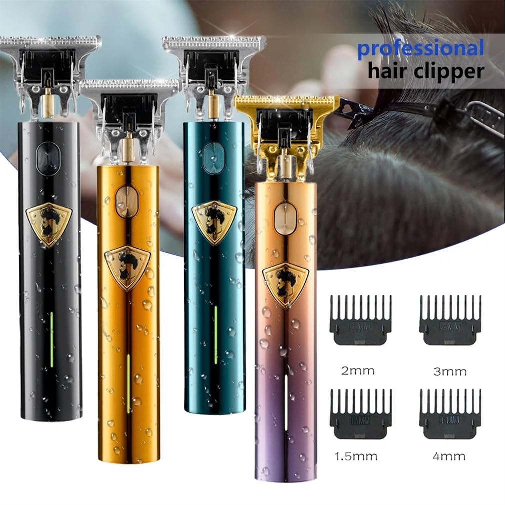 Hmirc Professional Hair Clippers & Trimmer for Men, Cordless Mens T-Blade Beard Trimmer with 4 Limit Comb, Rechargeable Hair Trimmers for Barbers Beauty and Personal Care Hmirc