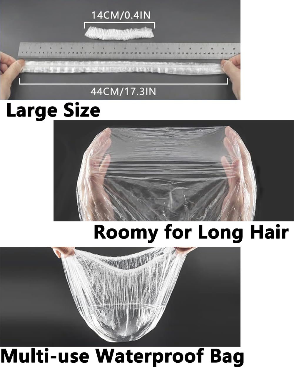 Aquior Shower Cap Disposable,100 PCS Bath Caps Large Thick Clear Waterproof Plastic Elastic Hair Bath Caps for Women Deep Conditioning Hair Care Hotel Beauty & Personal Care Aquior