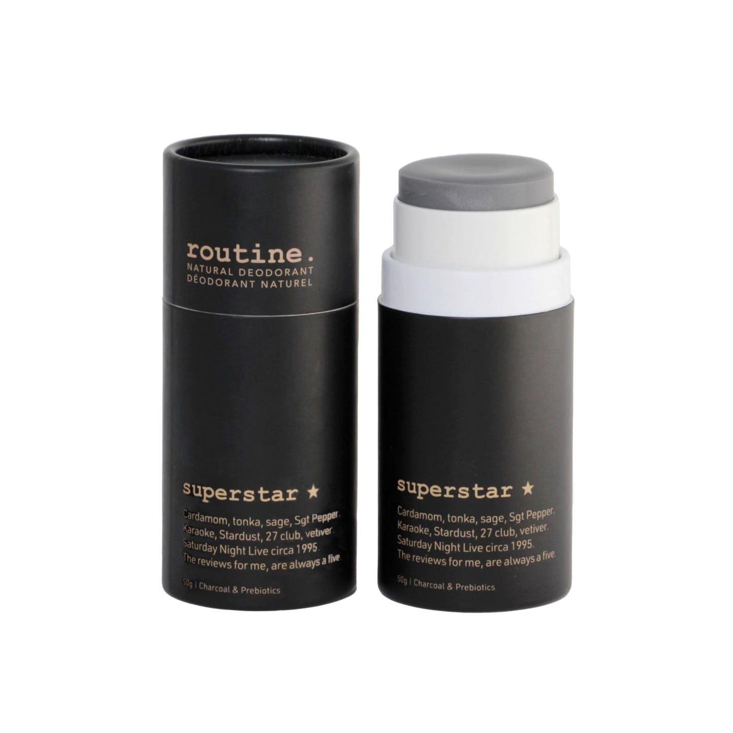 Routine Deodorant Stick Superstar (Activated Charcoal), 1.7 Fluid Oz. Natural Deodorant Aluminum Free for Women & Men Beauty and Personal Care Routine
