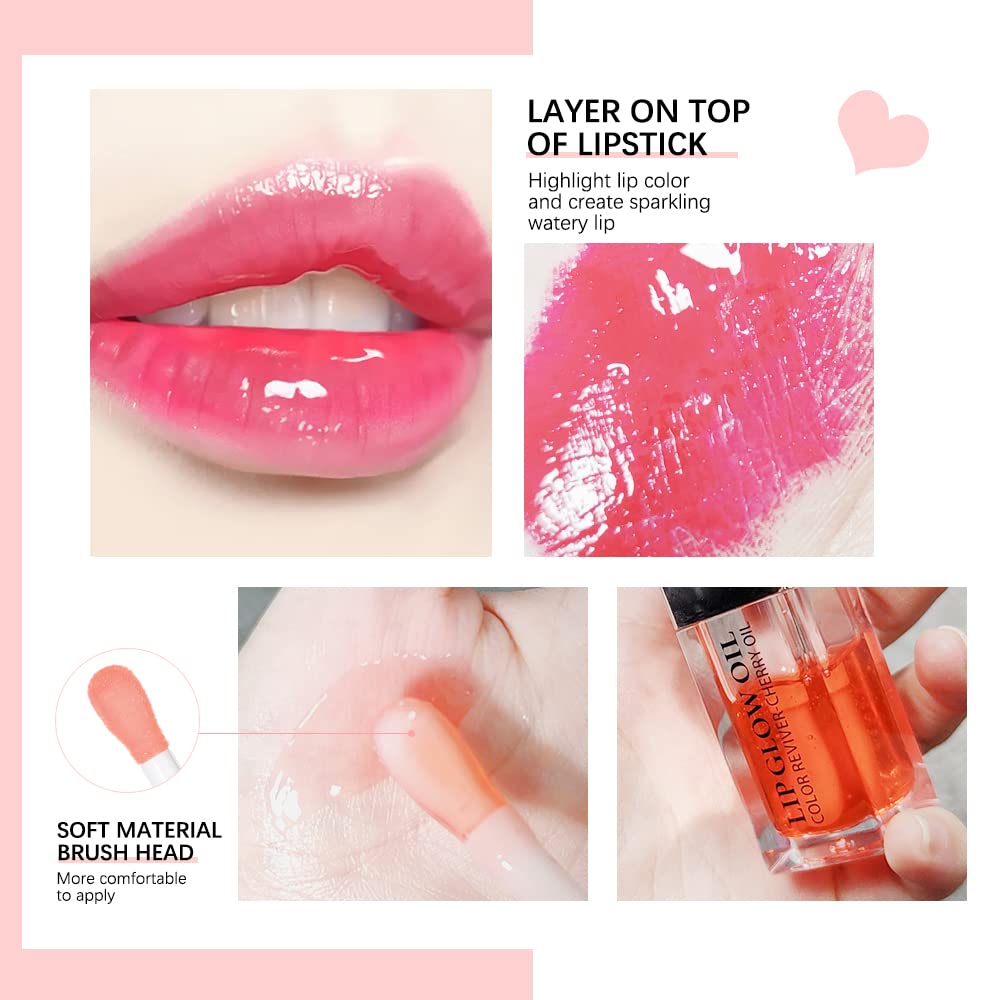 Rmoce Lip Oil, Hydrating Lip Glow Oil, Lip Plumper Gloss, Moisturizing Lip Oil, No-Sticky Transparent Plumping Lip Gloss, Lip Gloss Lip Balm Lip Care Beauty & Personal Care Rmoce