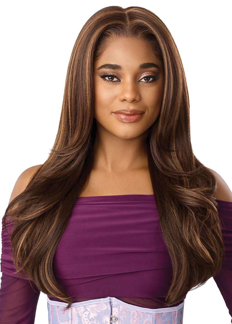 Outre Airtied 360 Flexilace - Human Hair Blend - Silk Press 24" (JET BLACK 1)