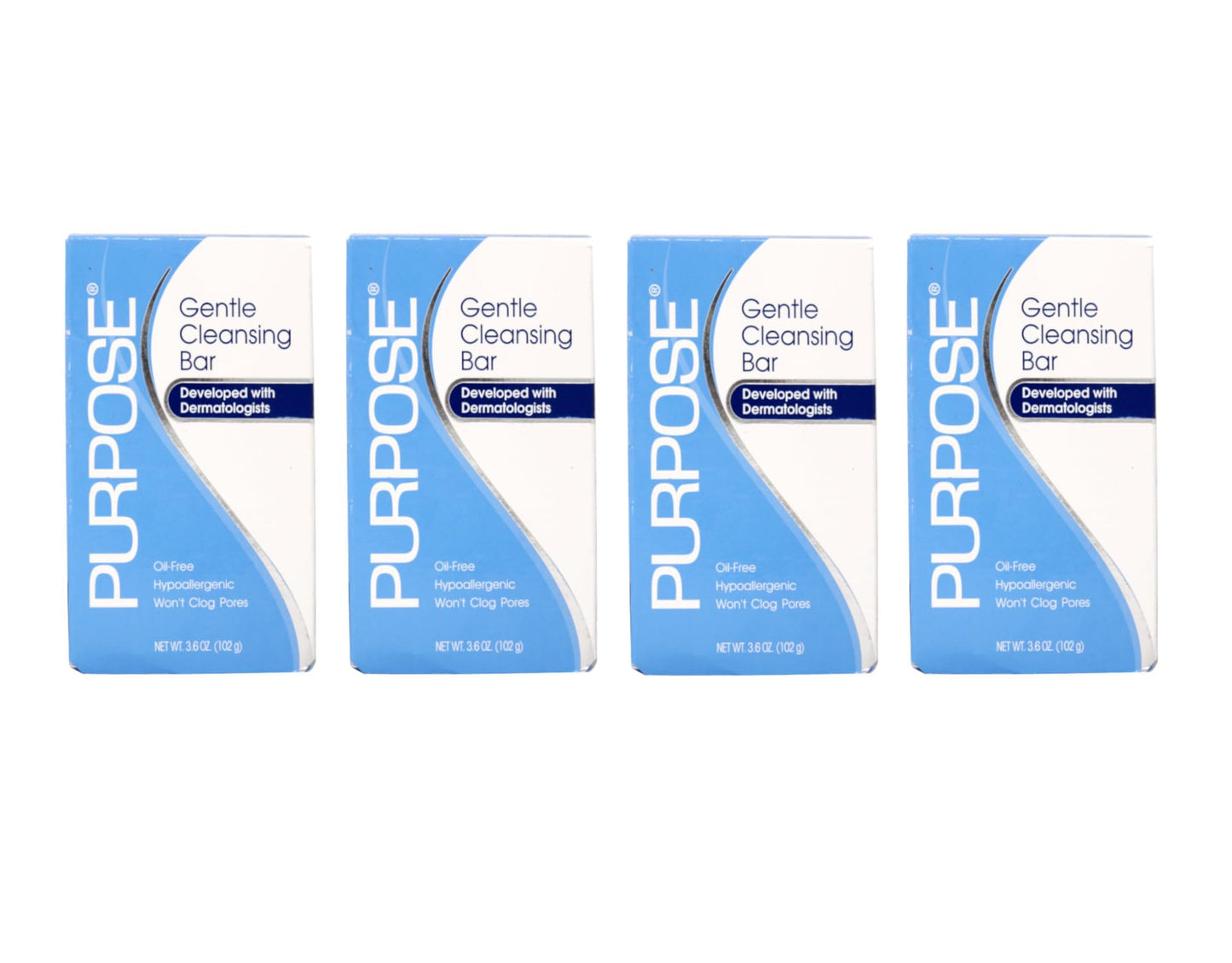 PURPOSE Gentle Cleansing Bar, Gentle As Water, All Skin Types, For Sensitive & Dry Skin, Oil-free, Hypoallergenic, Sulfate-Free, 3.6 oz Bar, Pack of 4 Beauty & Personal Care Purpose