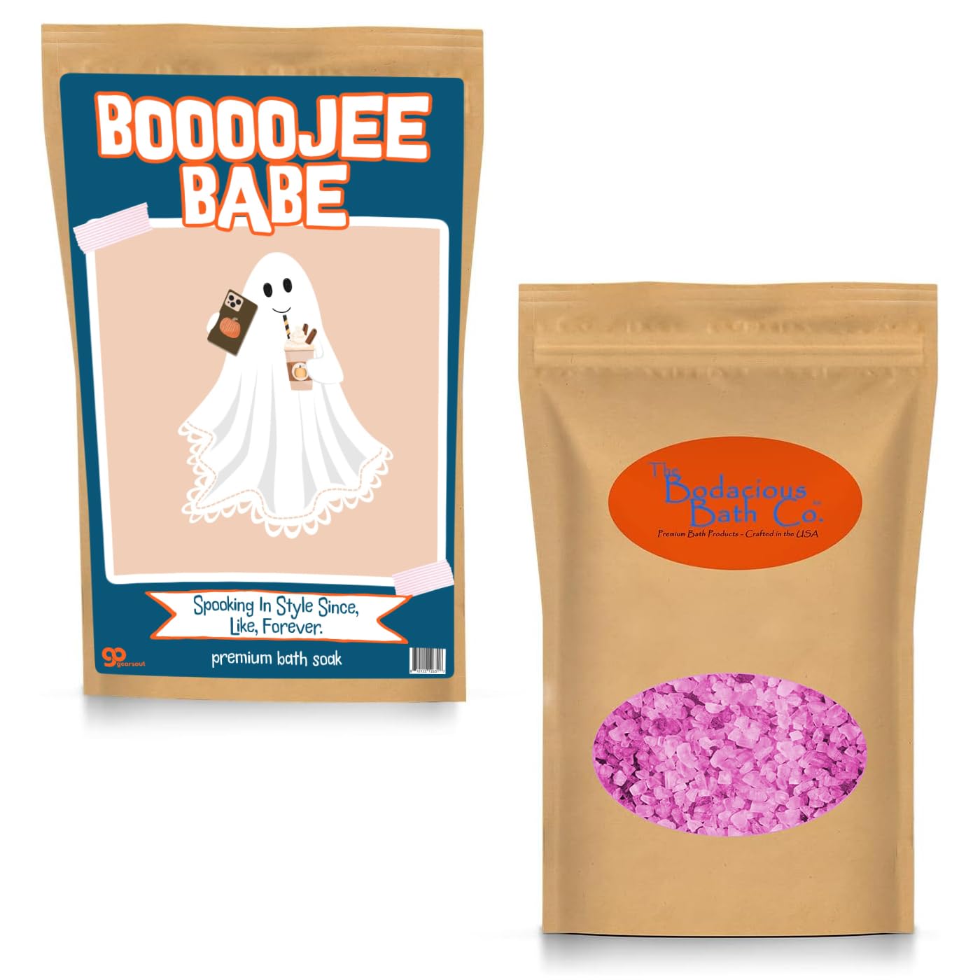 Boojee Babe Bath Soak - Pink Rose Sea Salt Luxury Bath Gift Funny Halloween Gag Gift for Women Cute Ghost Spooky Self-Care Treat Beauty and Personal Care Gears Out