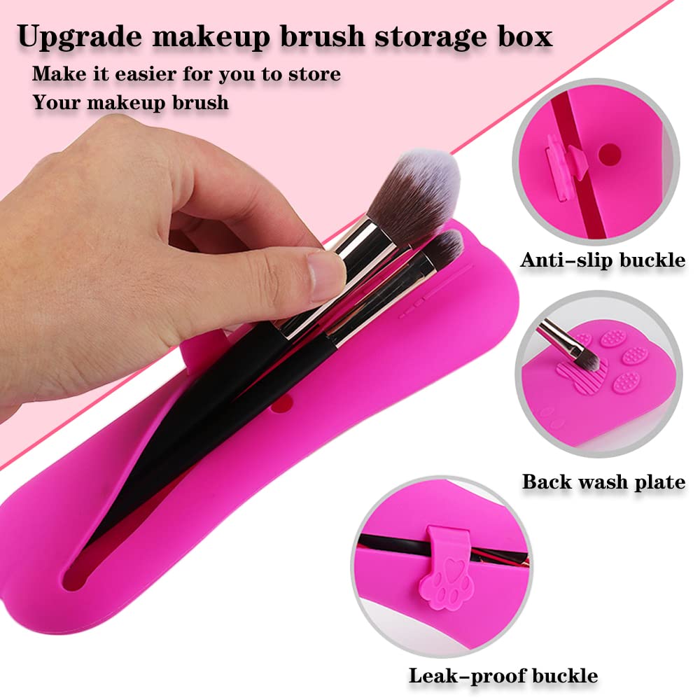 FA FIGHTART 4Pack Makeup Brush Sponge Holder Silicone Makeup Brush Storage Bag Case Organizer Box Beauty Blender Holders Travel Beauty & Personal Care FA FIGHTART