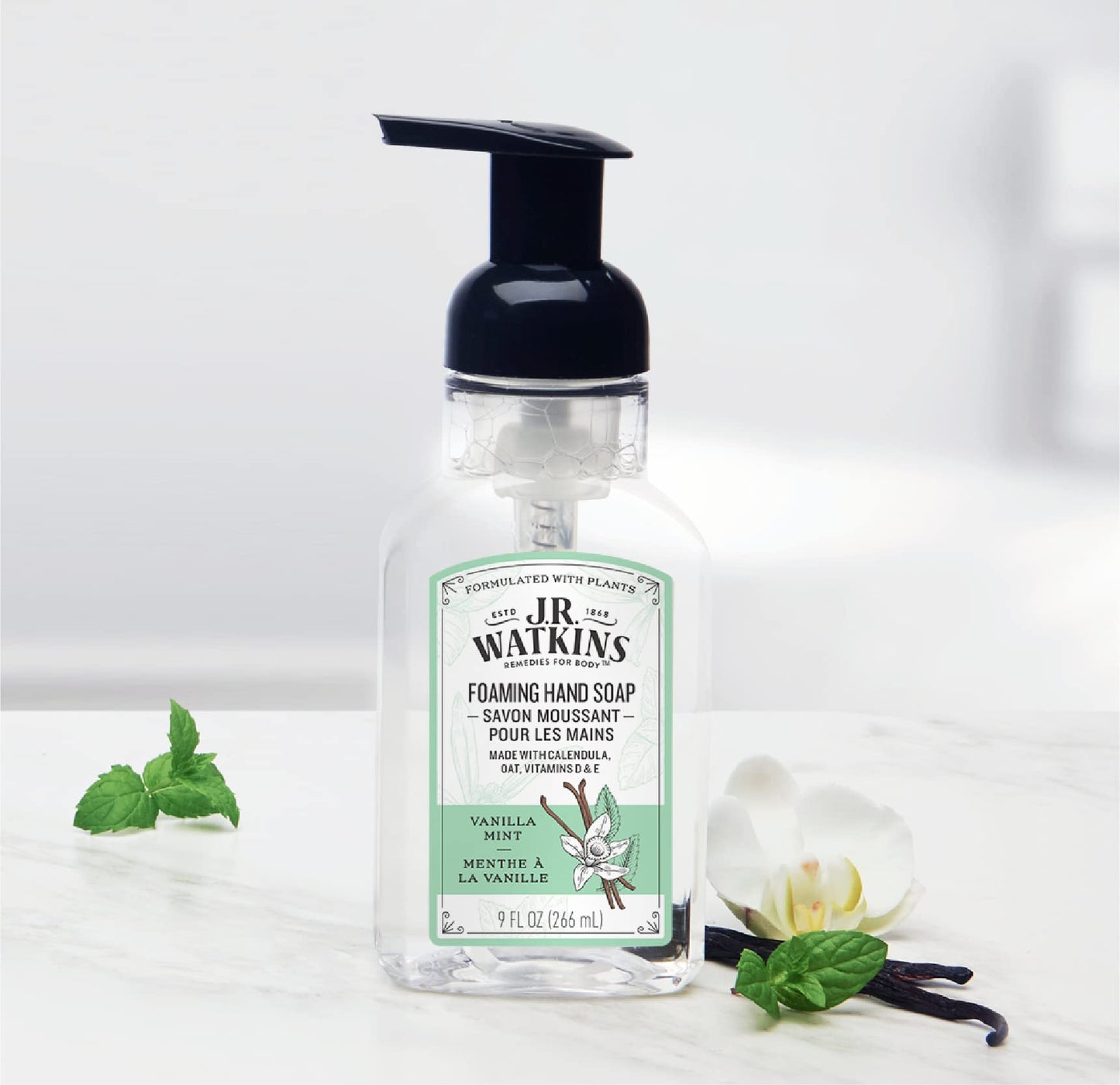 Hand Soap, Foaming, 9 fl oz, Vanilla Mint Vanilla Mint Beauty & Personal Care J.R. Watkins