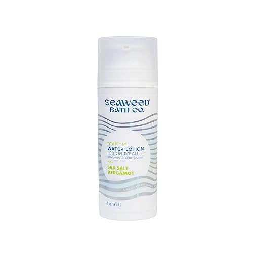 Seaweed Bath Co. Melt-In Water Lotion, Sea Salt Bergamot Scent, 4 Ounce, Sustainably Harvested Seaweed, Sea Grape, Beta-Glucan Beauty & Personal Care The Seaweed Bath Co.