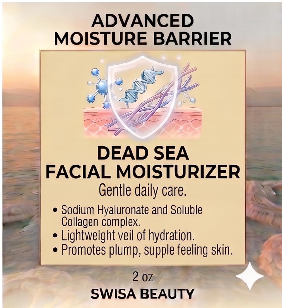 Swisa Beauty Dead Sea Facial Moisturizer - Daily Mineral Hydrator & Conditioning Cream to Soften & Nourish the Skin with Aloe, Seaweed & Green Tea, 2 Beauty & Personal Care Swisa Beauty