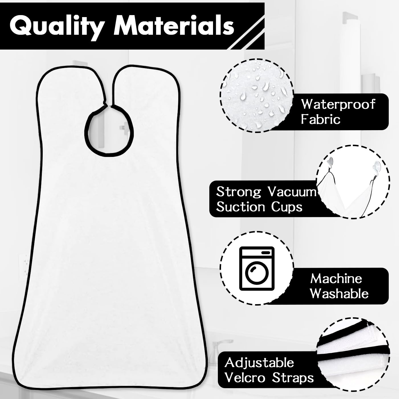 WEILAIDI Beard Bib Apron, Father's Day Gift Trimming Catcher Bib for Shaving & Hair Clippings, Men's Waterproof Non-Stick Beard Cape Grooming Cloth Beauty and Personal Care WEILAIDI