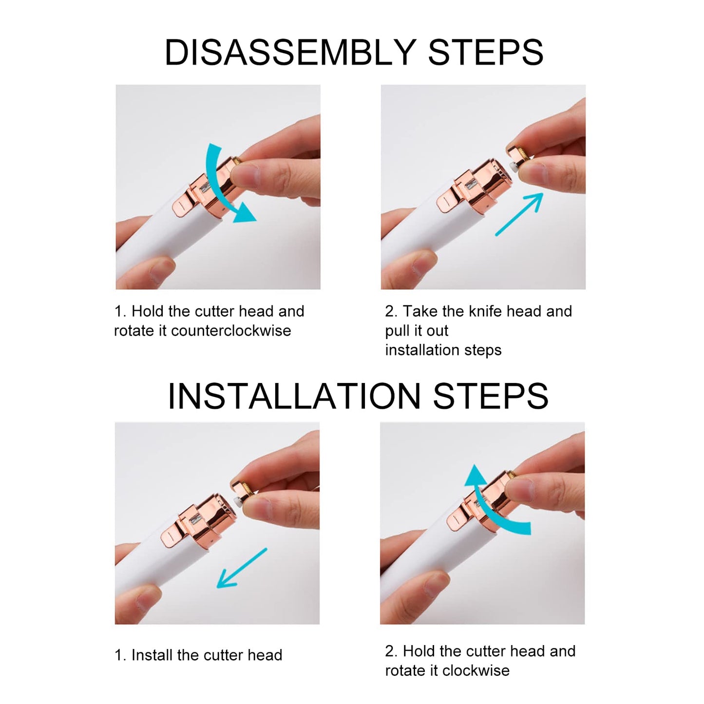 Hair Remover for Women,Rechargeable Eyebrow Trimmer & Hair Remover 2 IN 1 Eyebrow and Painless Hair Remover Eyebrow Lips Body Hair Removal for Women Beauty and Personal Care ZJchao
