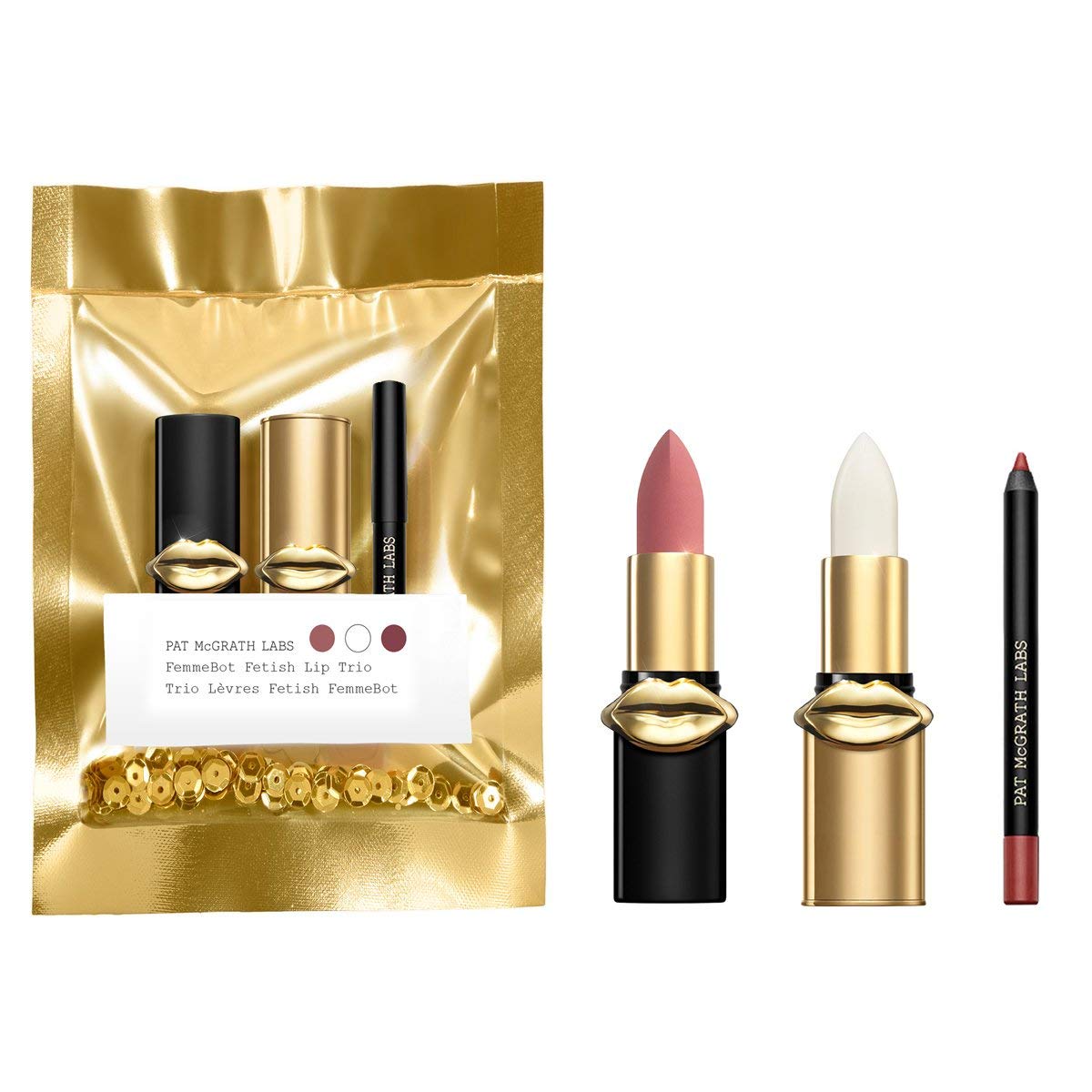 Pat Mcgrath Femmebot Fetish Lip Travel Size Trio Holiday Limited Edition Includes - Mini Mattetrance Lipstick, Clear Mini Lip Fetish Lip Balm, Mini Beauty & Personal Care Pat McGrath Labs
