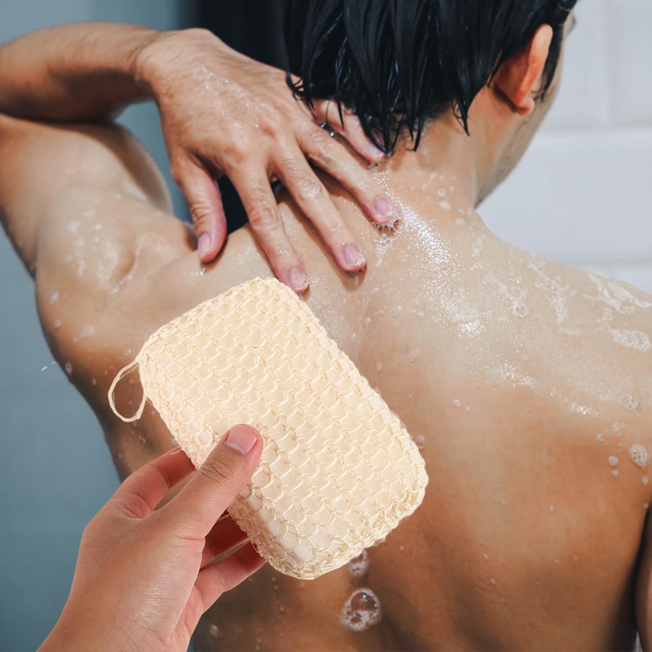 PartyKindom Natural Jute Bath Sponge Exfoliating Shower Scrubber for Body Cleansing 1-Pack Soft Sponge for Adults Spa Home Use Beauty and Personal Care PartyKindom