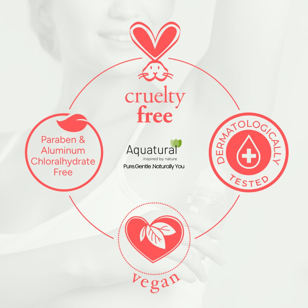 Aquatural Organic Deodorant Women & Men Roll On, Natural Formula for Sensitive Skin, Long-Lasting Odor Protection, Berry Fusion Scent 2.53 Fl Oz Beauty and Personal Care Aquatural