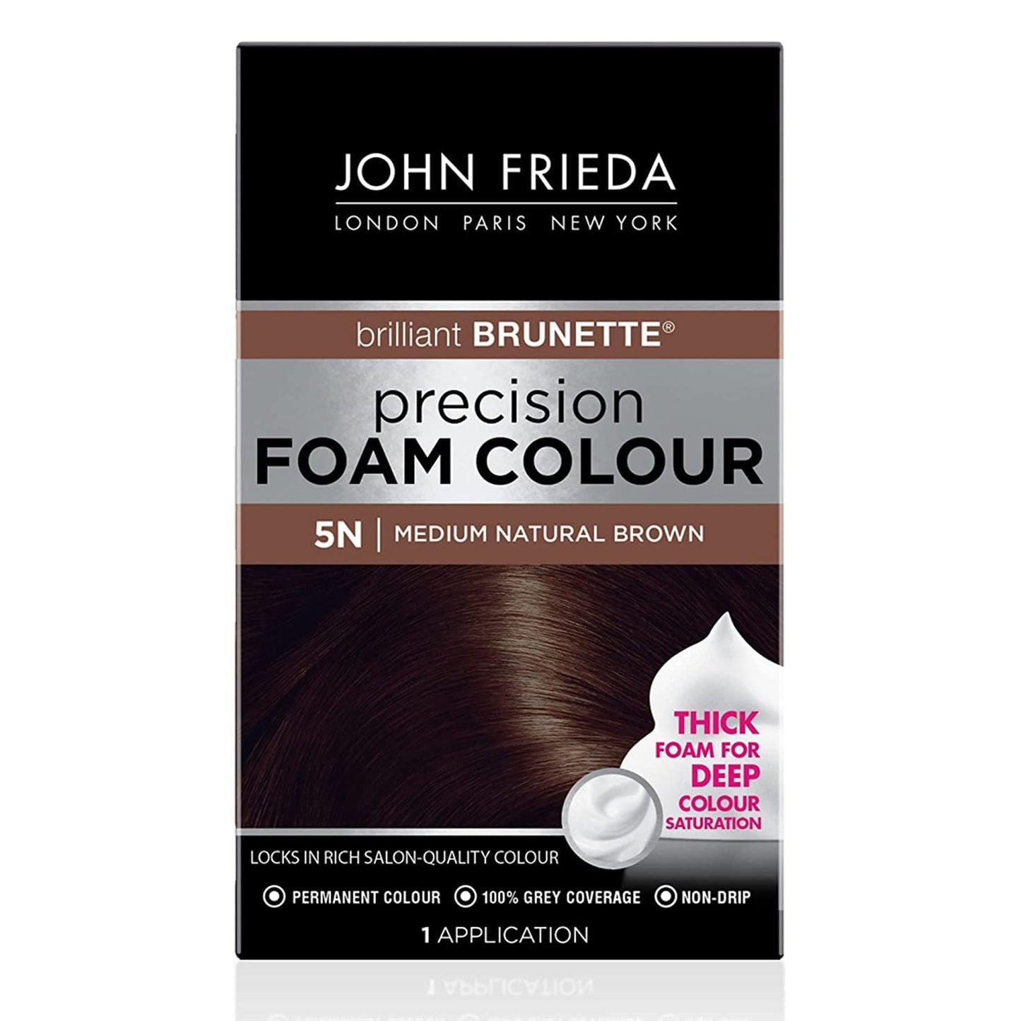 John Frieda Precision Foam Hair Colour, Medium Natural Brown 5N, 2 pk Beauty & Personal Care John Frieda
