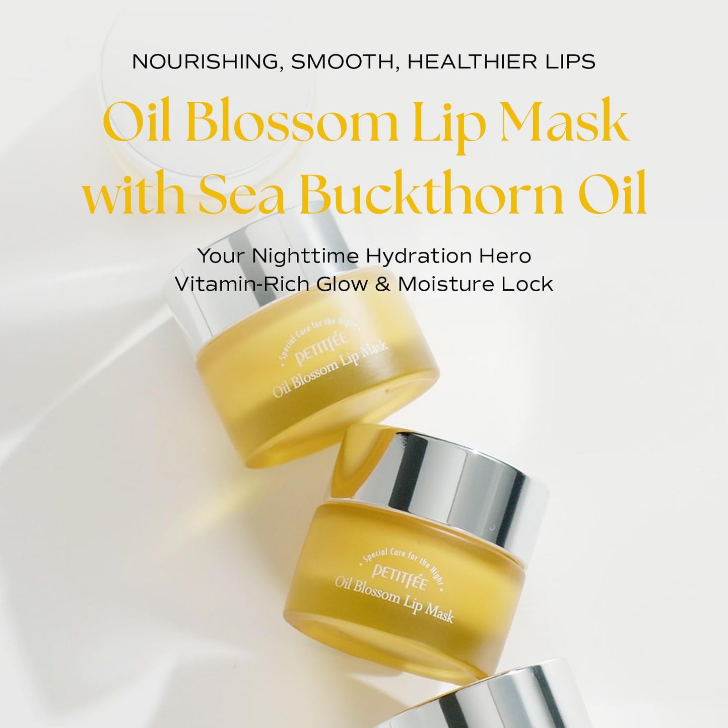 Sleeping Lip Mask Sea Buckthorn Oil 0.53 Oz. - Day & Night Lip Balm, Overnight Lip Mask, Lip Treatment for Dry & Cracked Lips, Deep Moisturizing Beauty and Personal Care Petitfee