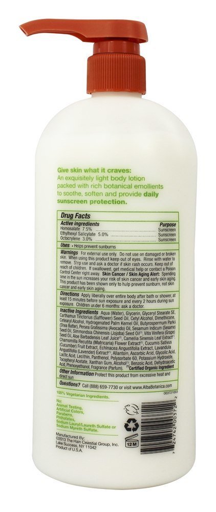 Alba Botanica Lotion Emollient Spf 15 Beauty & Personal Care Alba Botanica