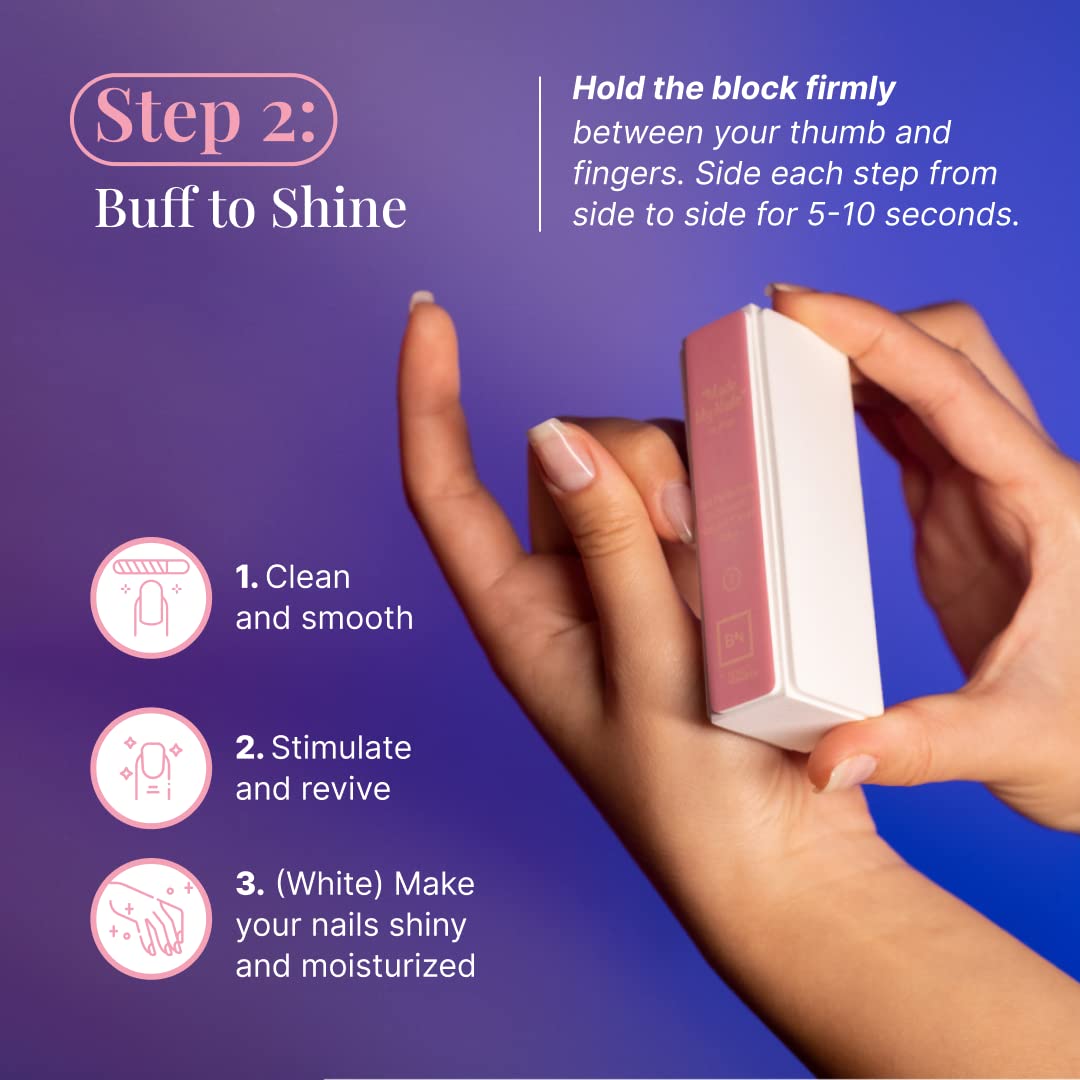 Beauty Nuggets Made My Nails Buffer, Ultimate Shine 3 Way Nail Buffing Block with Professional Nail File 120/180 Grit-Perfect All in One Manicure Tool Beauty & Personal Care Beauty Nuggets
