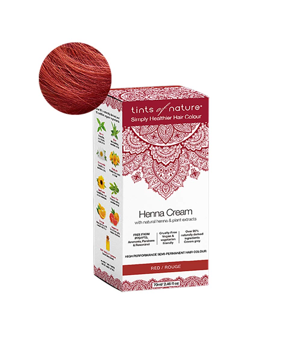 Tints of Nature Red Semi-Permanent Henna Cream Hair Colour, Ammonia-Free and 95% Natural, 2.37 fl oz Beauty & Personal Care Tints of Nature