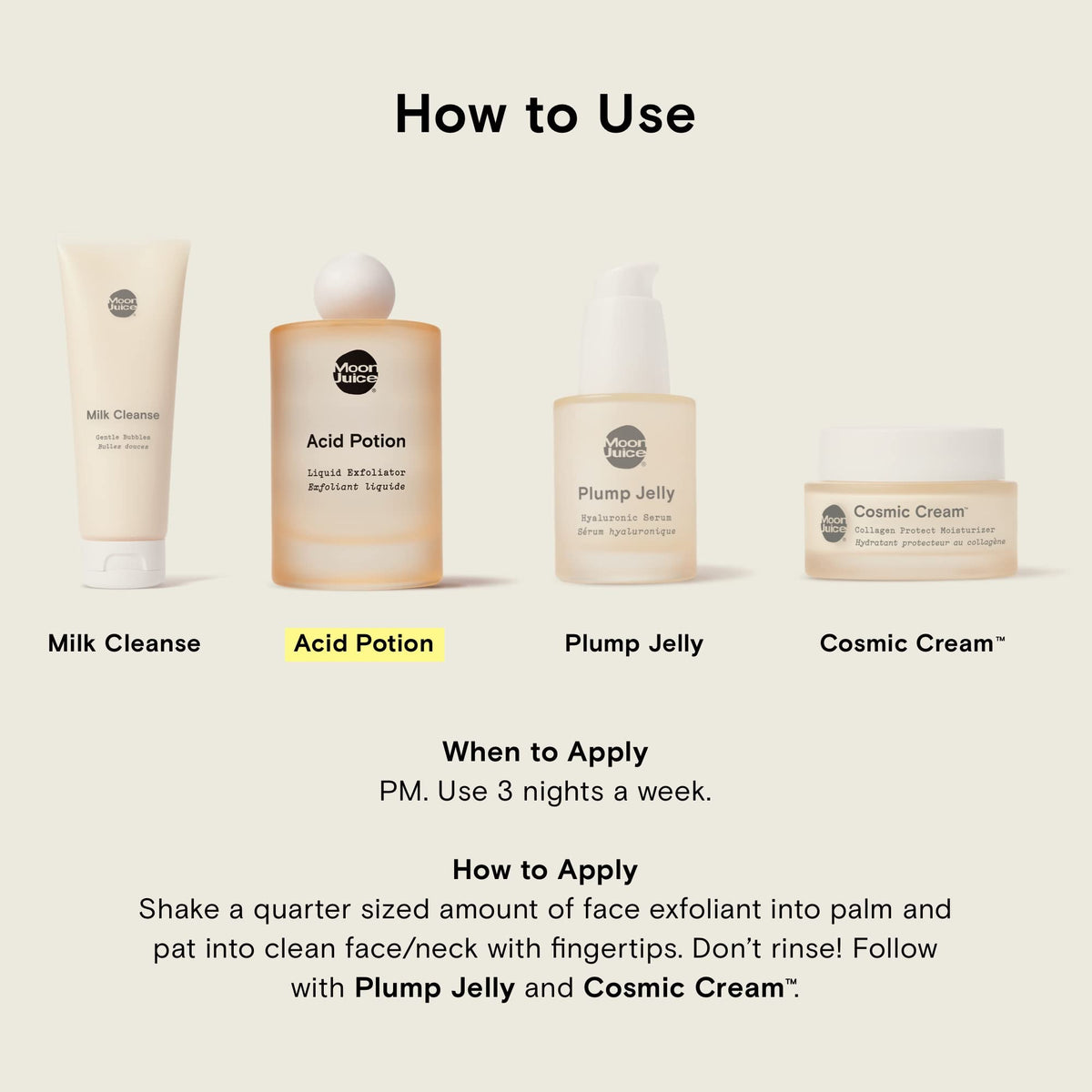 Moon Juice Acid Potion Liquid Face Exfoliator - 25% AHA BHA Exfoliant with Reishi + Niacinamide - Helps Resurface Skin, Unclog Pores & Stimulate Beauty & Personal Care Moon Juice