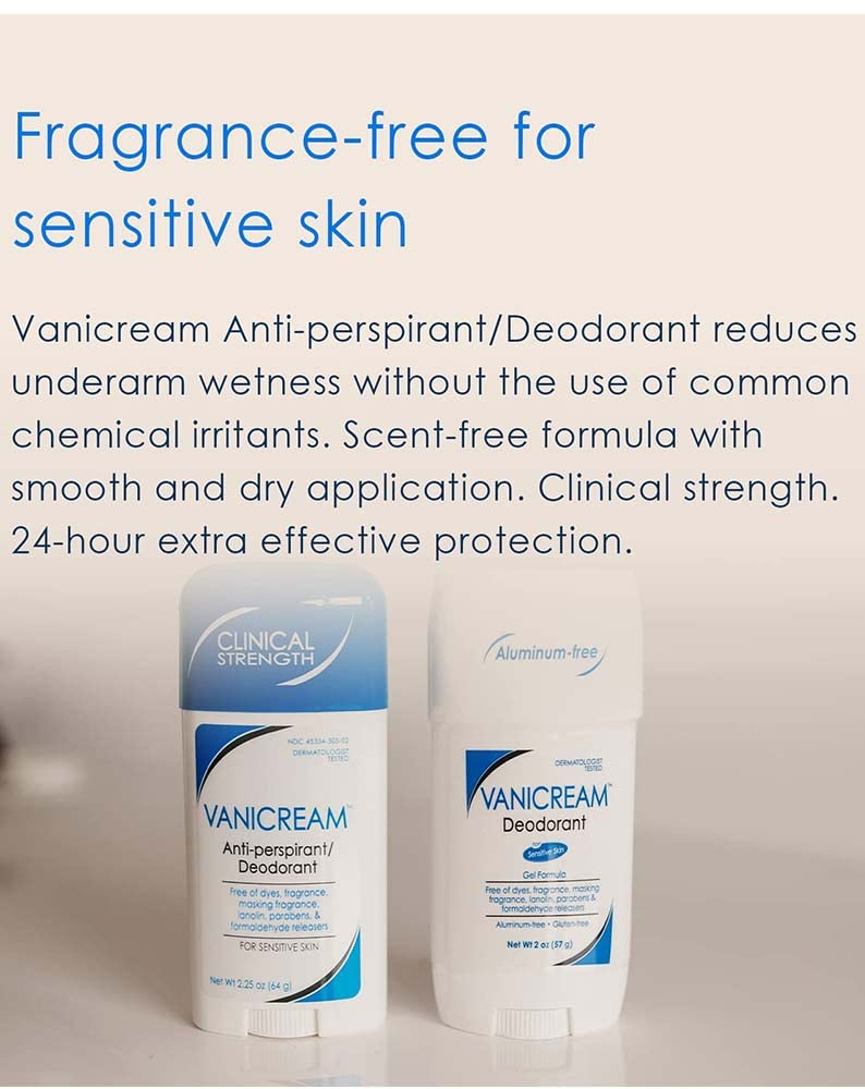 2 Value Pack Vanicream Anti-Perspirant Deodorant Clinical Strength Sensitive Skin 2.25 Ounces Beauty and Personal Care Vanicream
