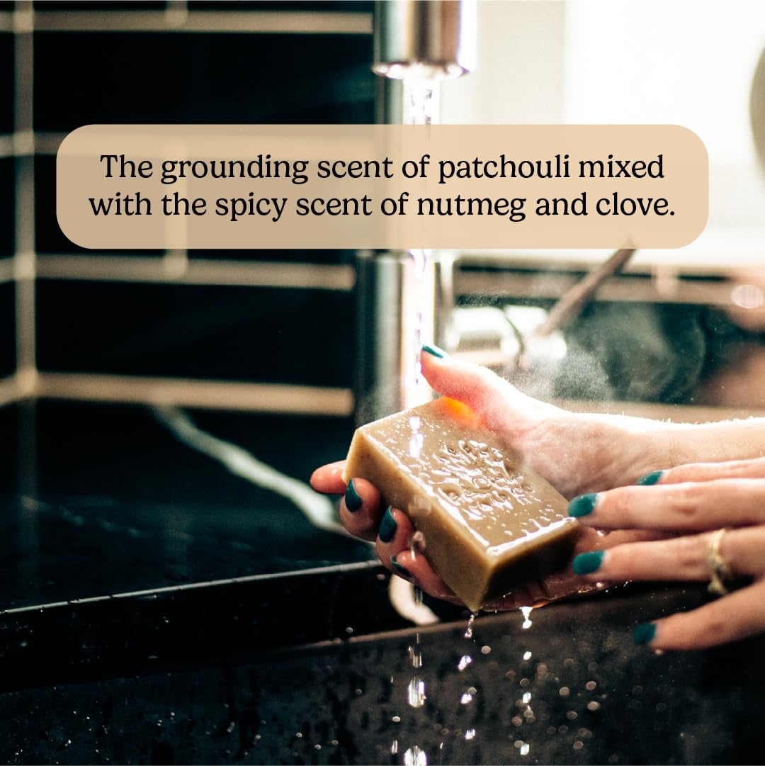 Pacha Soap Co. Dirty Hippie Bar Soap - Patchouli, Nutmeg, & Clove Scented Exfoliating Oat Body and Face Cleanser Bar Soap, Hydrating & Moisturizing Beauty & Personal Care Pacha Soap Co