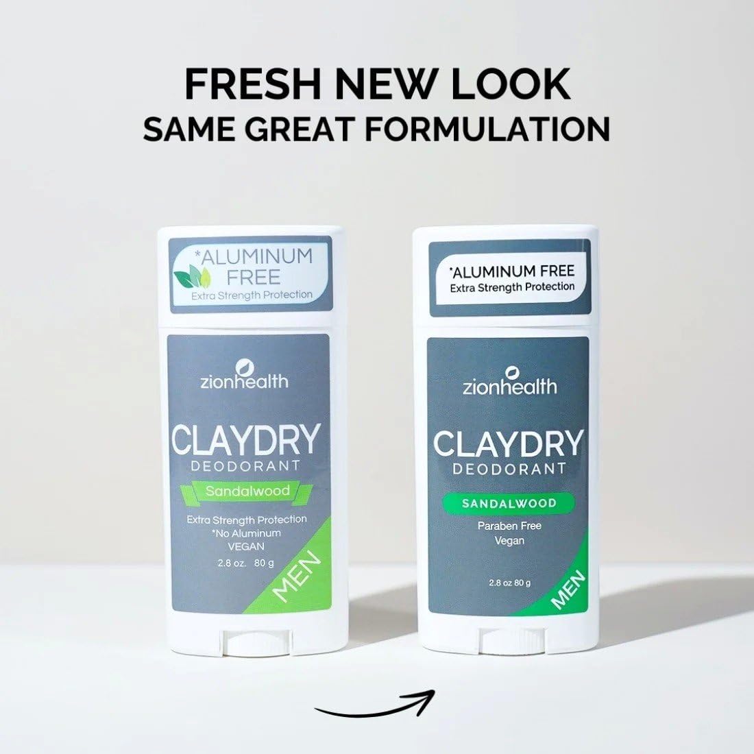 Clay Dry Deodorant Men Sandalwood Zion Health 2.8 oz Stick Beauty and Personal Care Zion Health