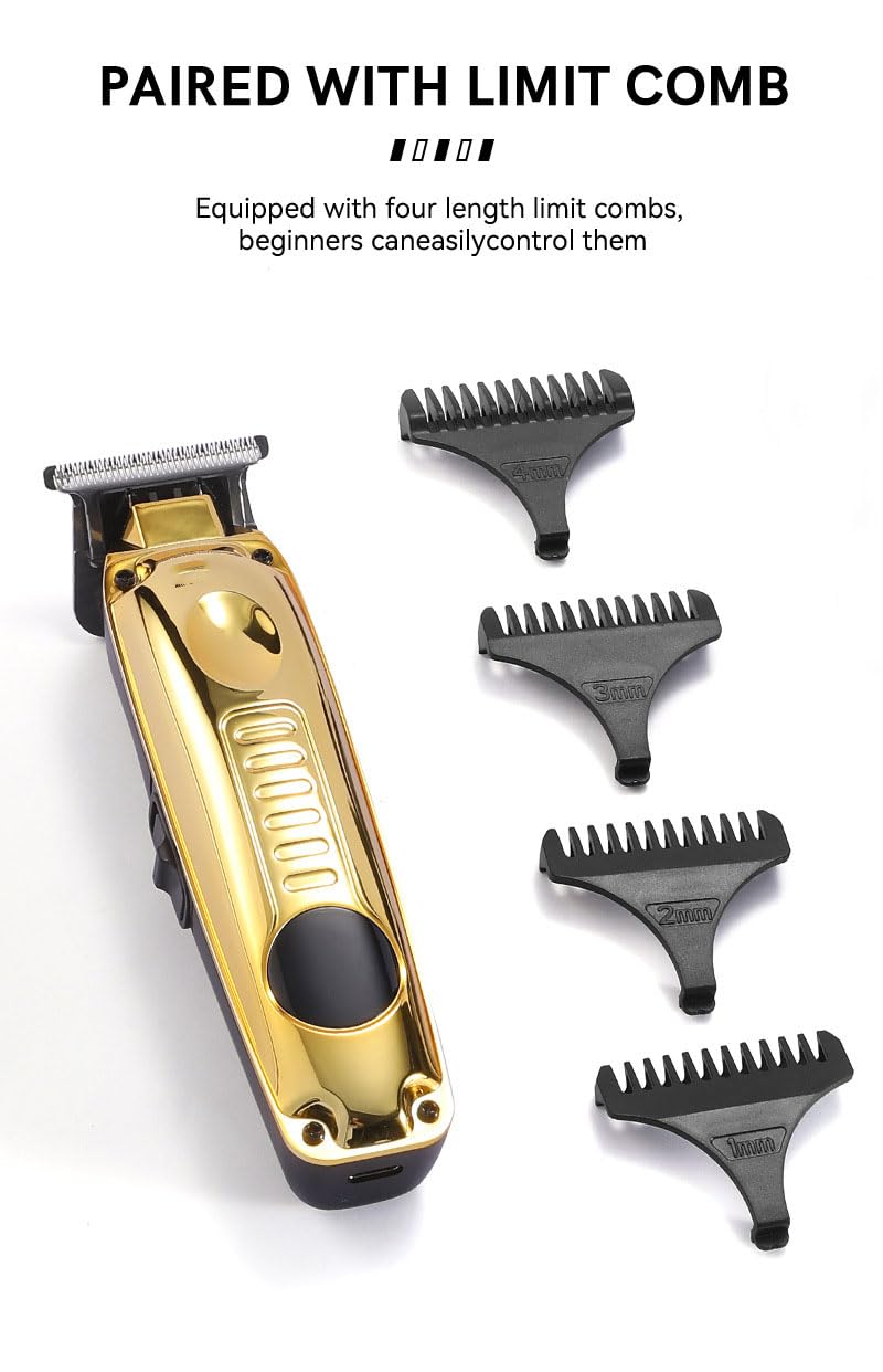 QDKVTNDJZ Professional Hair Trimmer for Men,High Power Motor Cordless Clippers and Trimmers Set with LCD Digital Display and 4 Guide Combs Beauty and Personal Care QDKVTNDJZ