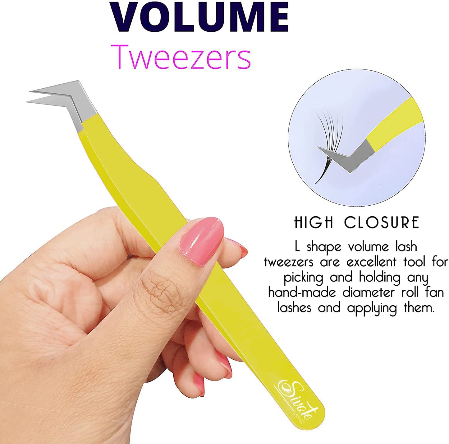 SIVOTE Lash Tweezers for Eyelash Extensions for Volume, Isolation & Classic Lashes, 3 Pack, Yellow Beauty & Personal Care SIVOTE