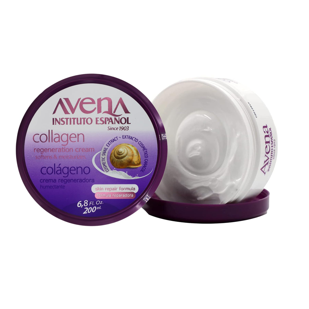 Avena Instituto Espanol Collagen Regeneration Cream, Softens & Moisturizes, Skin Repair Formula, 2-Pack, 6.8 Fl Oz each, 2 Jars. Beauty & Personal Care Avena Instituto Espanol