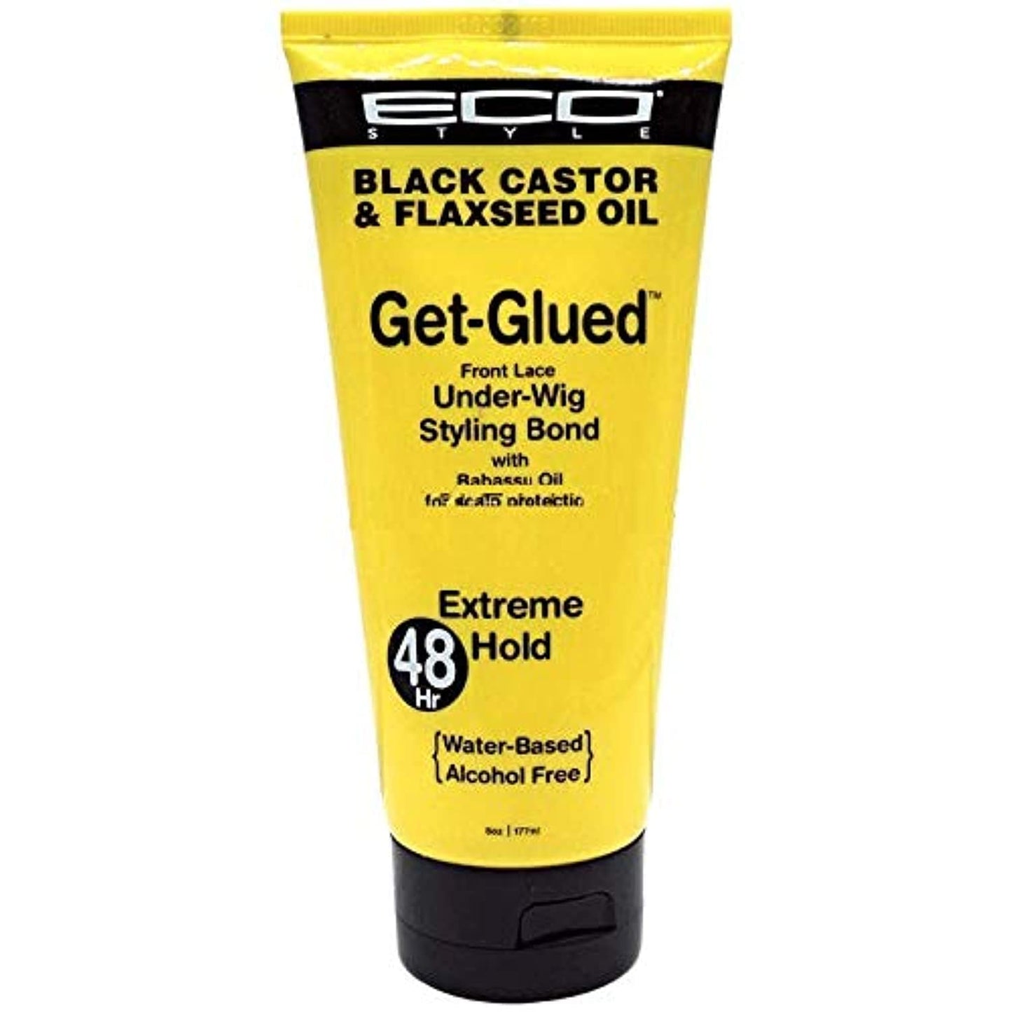 Eco Styler Black Castor & Flaxseed Oil Get Glued Front lace Under- Wig Styling Bond 48 hour Extreme Hold Beauty & Personal Care Eco Style