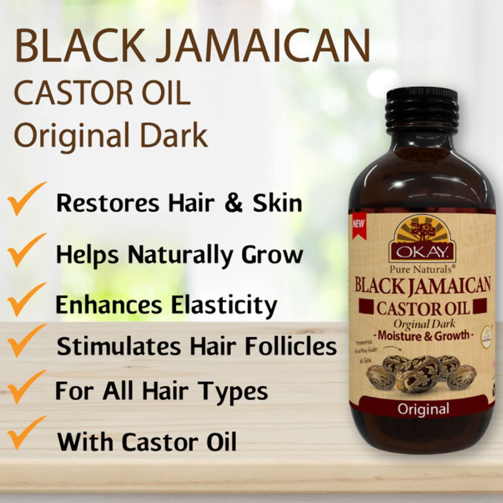 Black Jamaican Castor Oil Original Dark by Okay for Unisex - 4 oz Oil Beauty & Personal Care OKAY