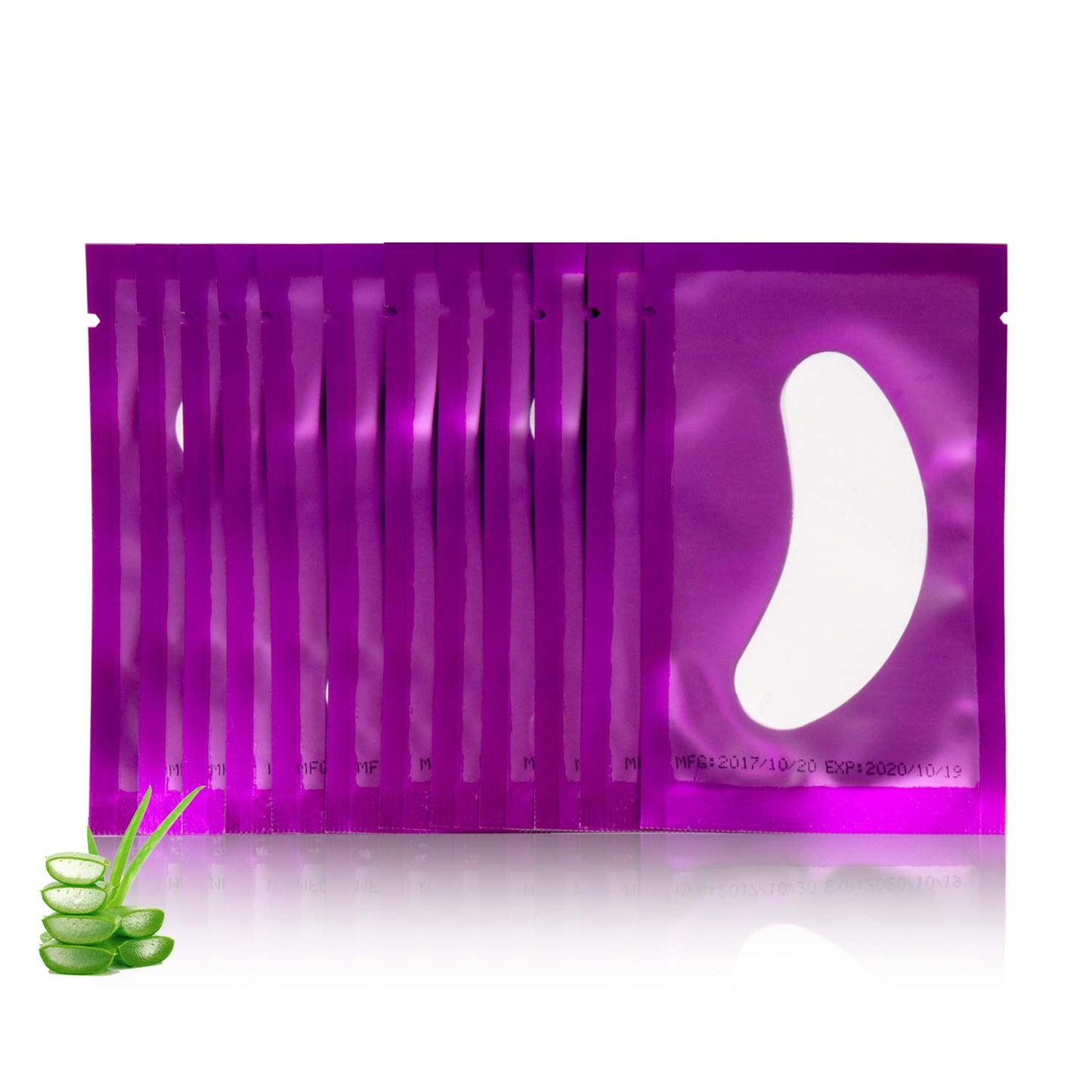 Voncasen 100 Pairs Set Under Eye Pads, Comfy and Cool Under Eye Patches Gel Pad for Eyelash Extensions Eye Mask Beauty Tool (Purple) Beauty & Personal Care Voncasen