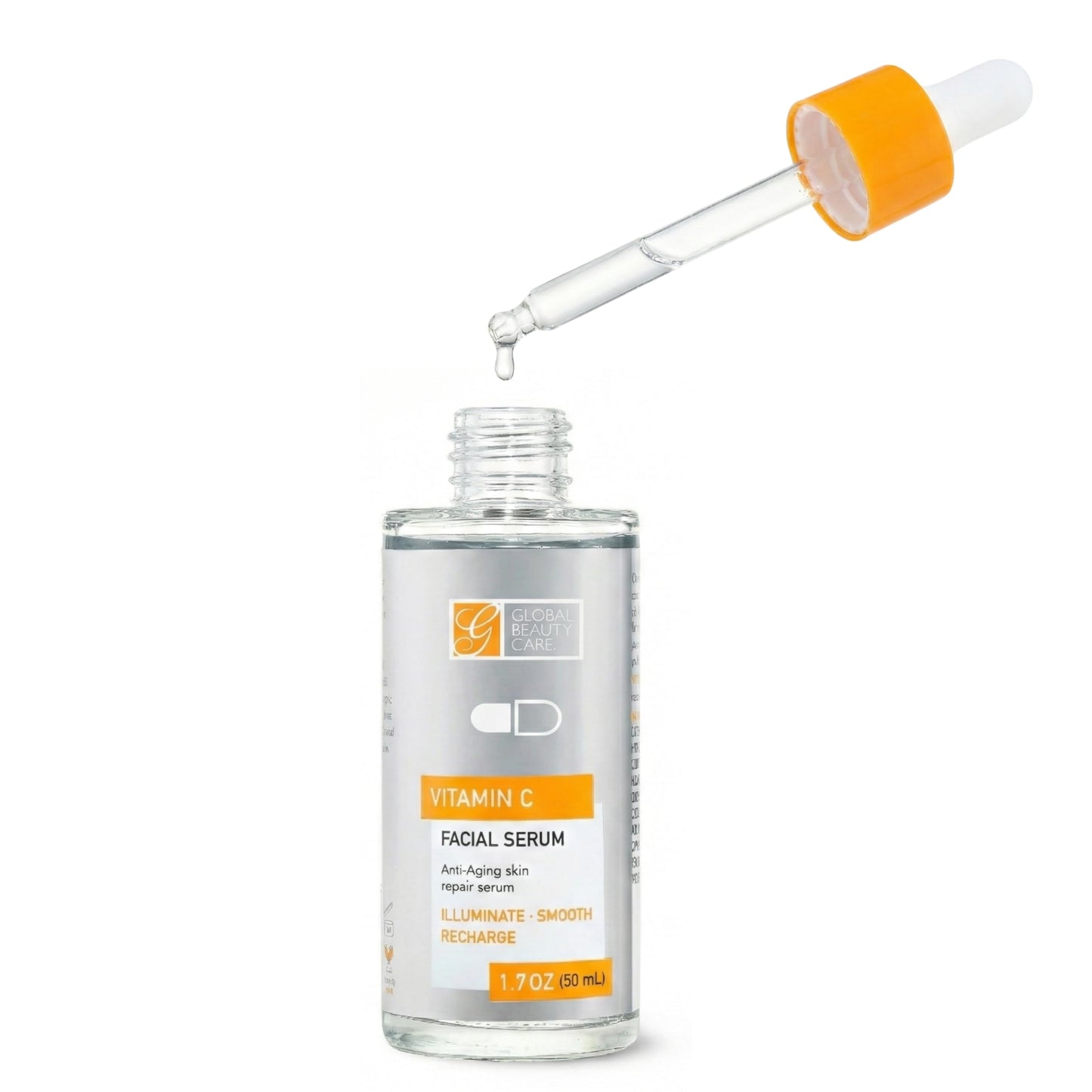 Global Beauty Care Vitamin C Facial Serum - Facial Treatment Serum with Hyaluronic Acid for Uneven Tone & Radiance Appearance Support, Fast Absorbing Beauty & Personal Care Global Beauty Care